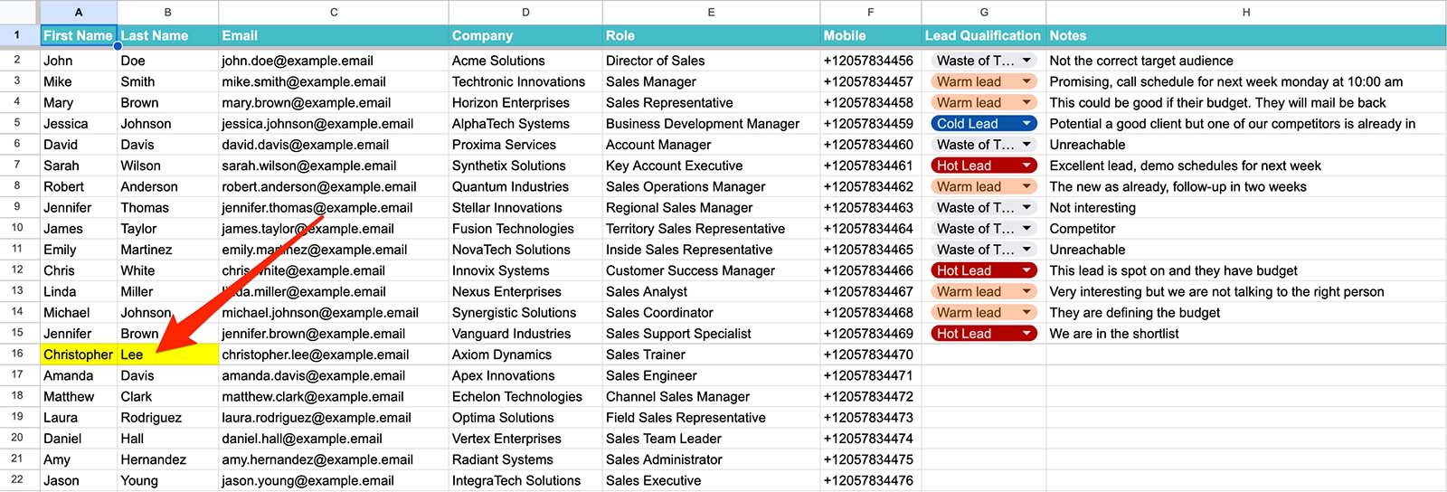 manage leads
